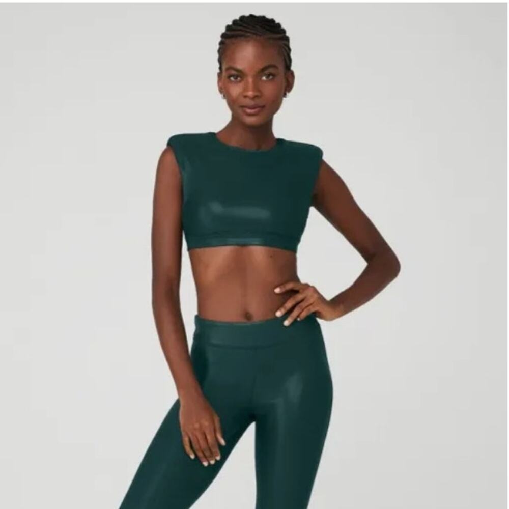 Alo Yoga Super Shine Flash Bra Open Back Yoga Athleisure Sports Gym Workout Sz S